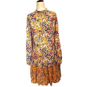 Closet London Dropwaist Dress 10 Cottagecore Boho Floral High Neck Floral Retro